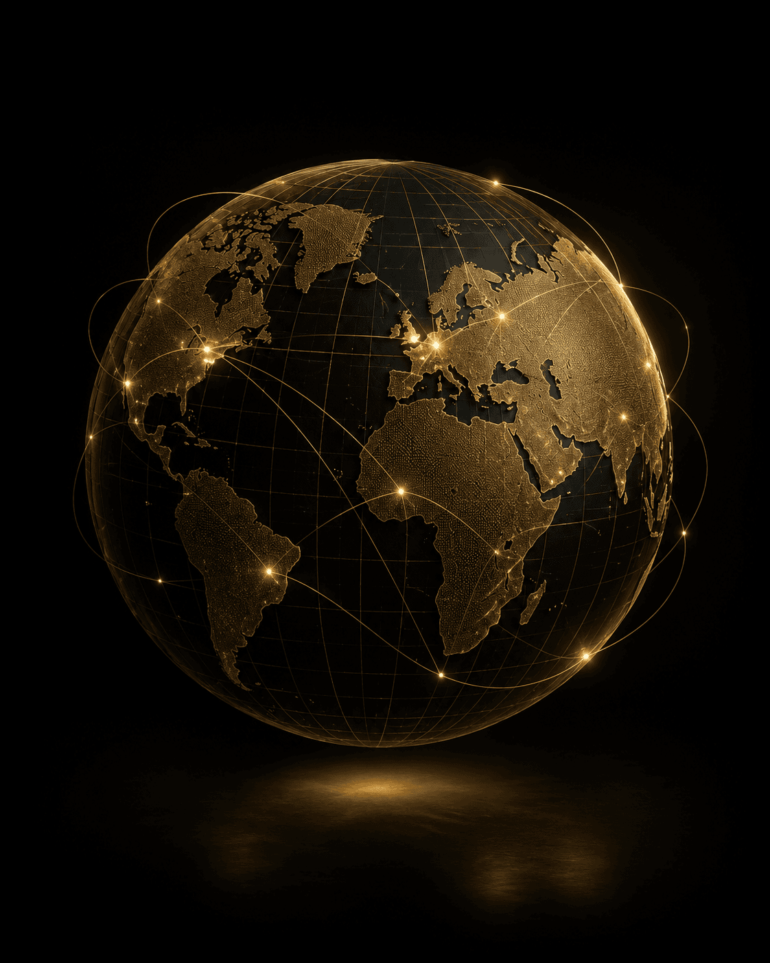 Golden globe representing S-SENS Food global connections