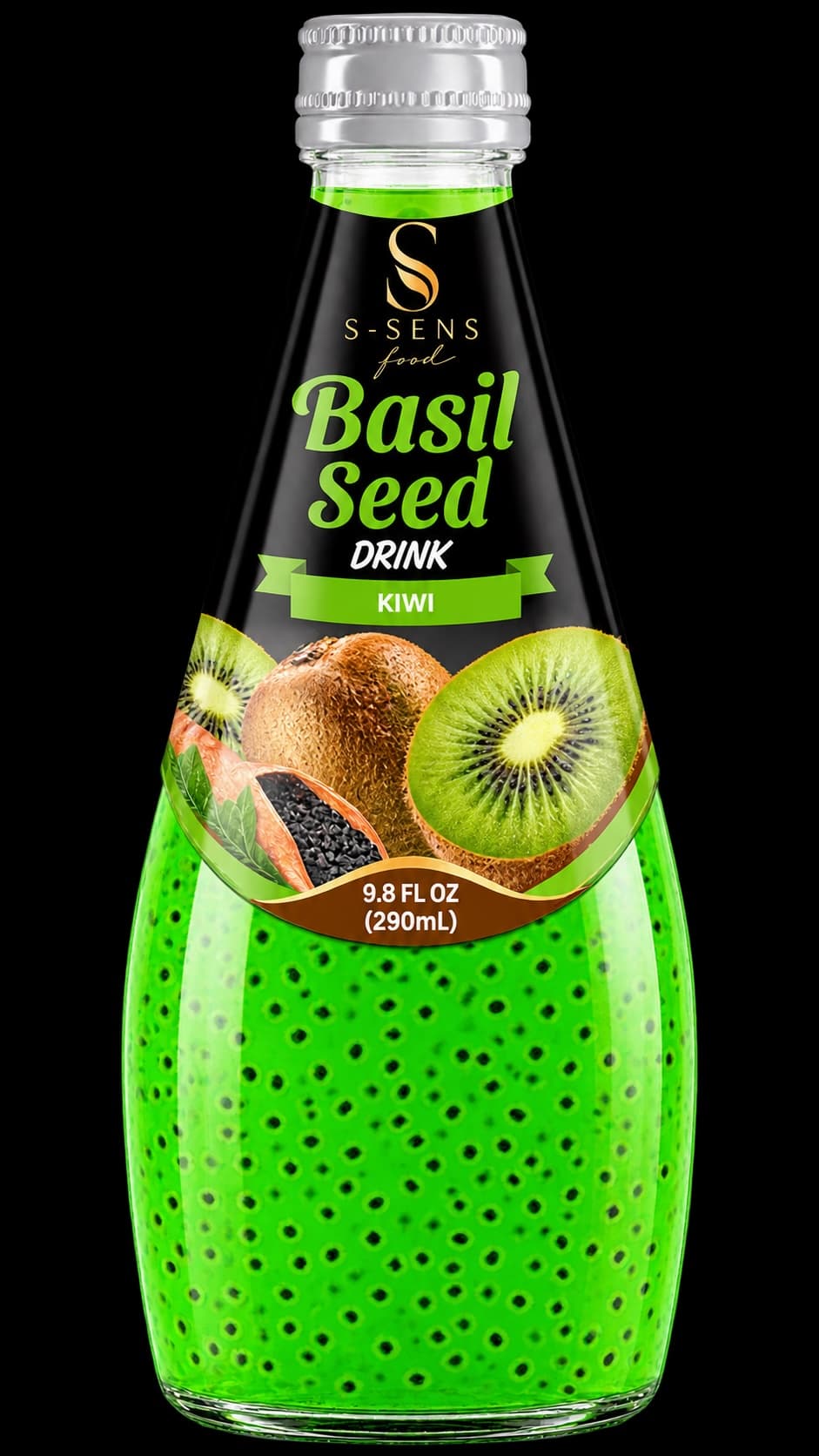 Boisson aux graines de basilic – Kiwi